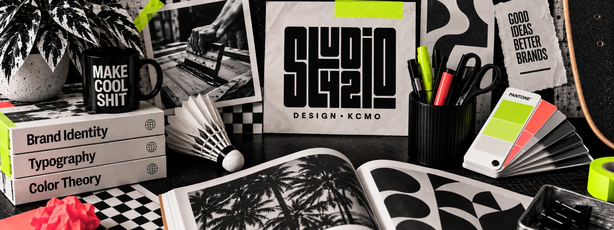 Studio42 creative desk workspace