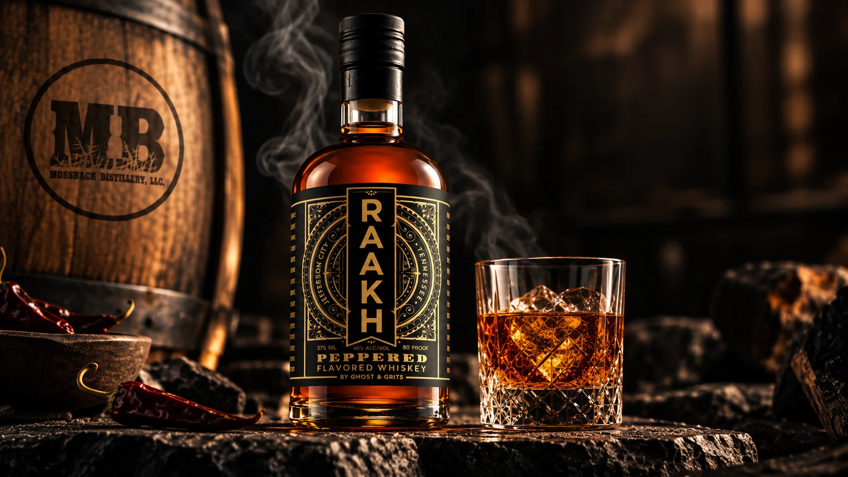 RAAKH Peppered Flavored Whiskey lifestyle image