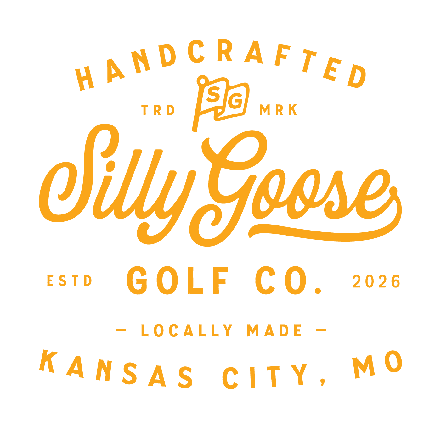 Gold handcrafted Silly Goose lettering